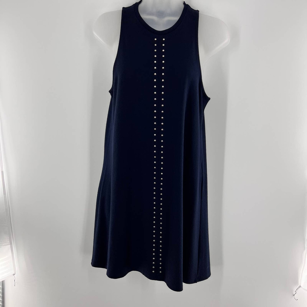 Zara Knit Sleeveless Dress Navy Sz Small